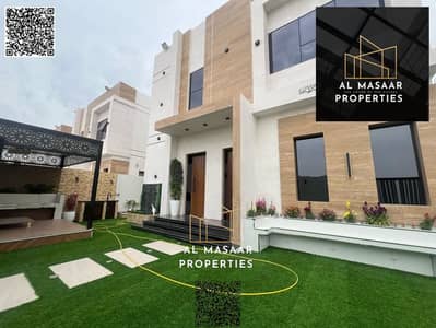 For rent, a villa in the most prestigious area of Ajman, the first inhabitant, the villa is fully equipped for immediate residence