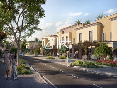 3 Bedroom Townhouse for Sale in Yas Island, Abu Dhabi - 3BR Corner Single Row Big Plot Main Entrance Area