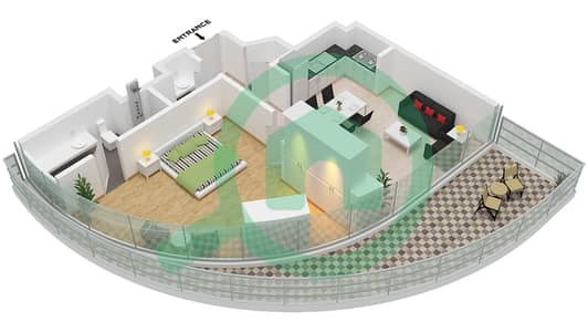 Canal Heights 2 - 1 Bedroom Apartment Type/unit B1-M / UNIT 1 FLOOR21 Floor plan