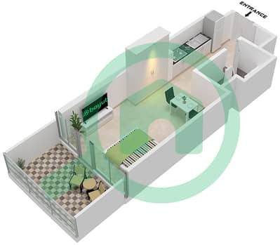 Canal Heights 2 - Studio Apartment Type D11-M FLOOR 8 Floor plan