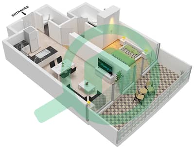 Canal Heights 2 - 1 Bedroom Apartment Type D1 FLOOR 21 Floor plan