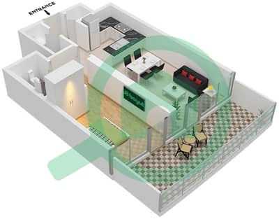 Canal Heights 2 - 1 Bedroom Apartment Type D1-M FLOOR 21 Floor plan
