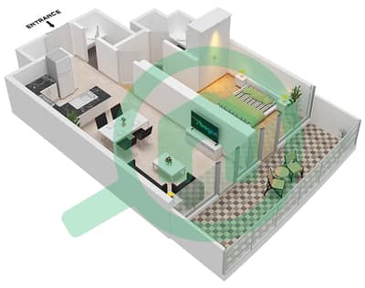 Canal Heights 2 - 1 Bedroom Apartment Type C1-M FLOOR 21 Floor plan