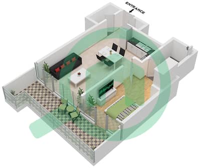 Canal Heights 2 - 1 Bedroom Apartment Type H1 FLOOR 33 Floor plan