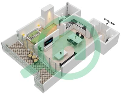 Canal Heights 2 - 1 Bedroom Apartment Type H1-M FLOOR 33 Floor plan