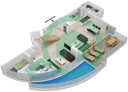 Canal Heights 2 - 3 Bedroom Apartment Type A1,A2 FLOOR 41-44 Floor plan