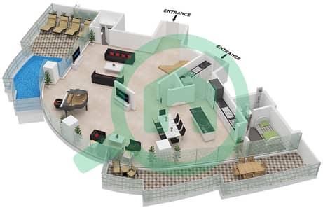 Canal Heights 2 - 4 Bedroom Apartment Type A2 FLOOR 43,44 Floor plan