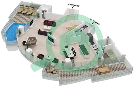 Canal Heights 2 - 4 Bedroom Apartment Type A1 FLOOR 41,42 Floor plan