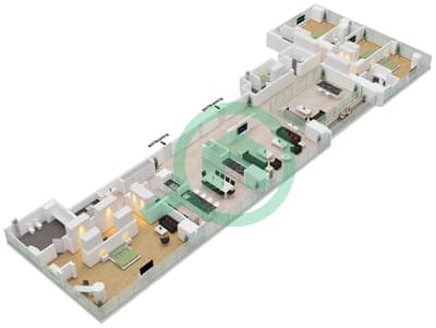 المخططات الطابقية لتصميم النموذج / الوحدة F / UNIT 1 FLOOR 57 شقة 4 غرف نوم - ذا اس تاور المخططات الطابقية لتصميم النموذج / الوحدة F / UNIT 1 FLOOR 57 شقة 4 غرف نوم - ذا اس تاور
