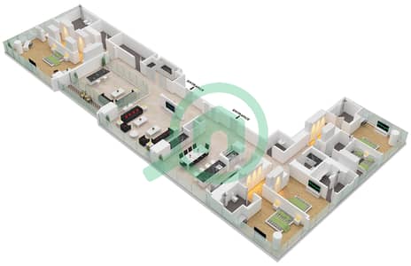 المخططات الطابقية لتصميم النموذج / الوحدة G / UNIT 1 FLOOR 57 شقة 4 غرف نوم - ذا اس تاور المخططات الطابقية لتصميم النموذج / الوحدة G / UNIT 1 FLOOR 57 شقة 4 غرف نوم - ذا اس تاور