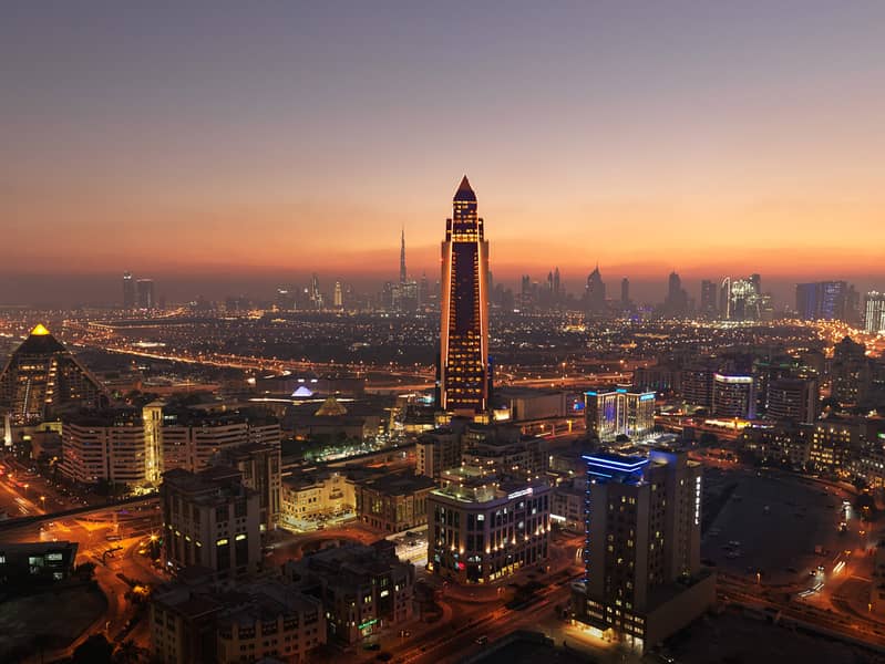 11 Sofitel Dubai The Obelisk - Exterior Dusk. JPG