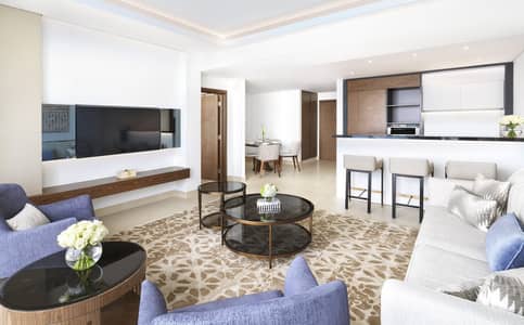 迪拜湾， 迪拜 1 卧室单位待租 - Sofitel Dubai The Obelisk – Living Area 2 . jpg