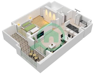玛雅日内瓦公寓 - 1 卧室公寓单位12 FLOOR 1戶型图