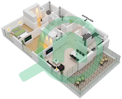 Ajwan - 2 Bedroom Apartment Type A Floor plan