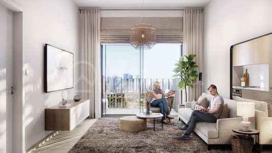 朱美拉环形村(JVC)， 迪拜 1 卧室公寓待售 - The Portman - LIVING ROOM. jpg