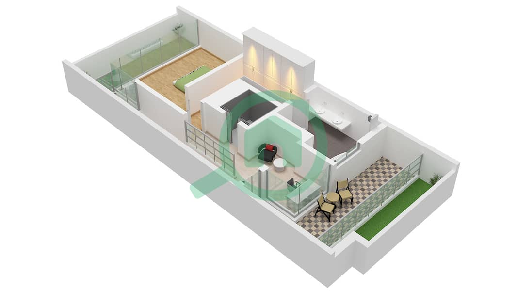 Nad Al Sheba Gardens 2 - Таунхаус 3 Cпальни планировка Тип 3E-G2 Type 3E-G2 Floor Second interactive3D