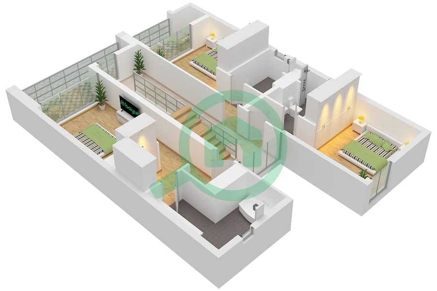 Avena 2 - 4 卧室别墅类型LAVENDER-B戶型图 Lavender-B floor First interactive3D