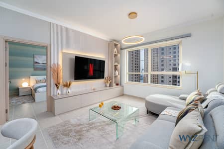 فلیٹ 1 غرفة نوم للايجار في دبي مارينا، دبي - Living-3. jpg