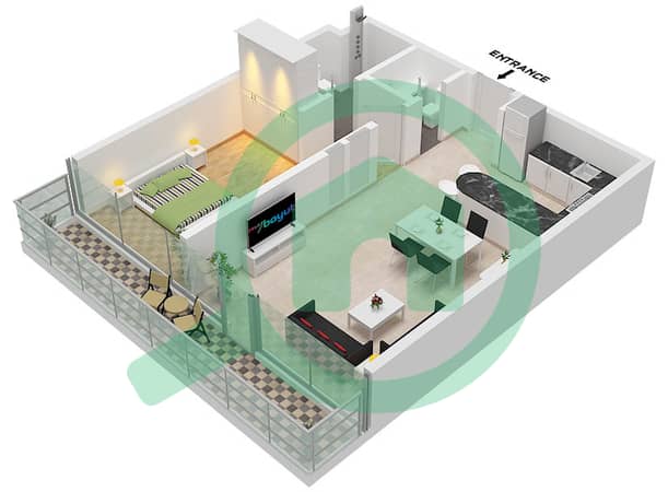 "Type A
Unit 2-8 Floor Podium 2
Unit 6-8 Floor 1
Unit 5-7 Floor 2 
Unit 4-6 Floor 3
Unit 3-5 Floor 4-12
Type A1 Unit 13-16 Floor 6"