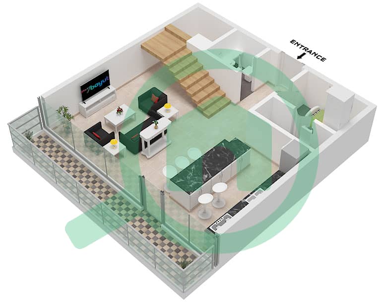 Quattro Del Mar Building 1 - 2 Bedroom Apartment Type/unit SKY DUPLEX/UNIT 9 FLOOR 6 Floor plan Type Sky Duplex Unit 9,12 Floor 6 interactive3D