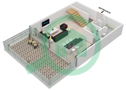 Quattro Del Mar Building 1 - 2 Bedroom Townhouse Type/unit GARDEN TOWNHOUSE/UNIT 2-8 Floor plan
