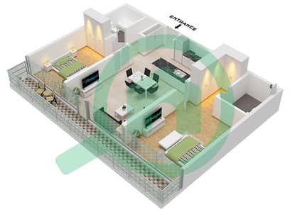 Quattro Del Mar Building 1 - 2 Bedroom Apartment Type/unit B / UNIT 1 PODIUM 2 Floor plan