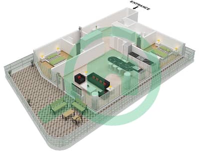 Quattro Del Mar Building 1 - 2 Bedroom Apartment Type/unit F1 / UNIT 27 FLOOR 1 Floor plan