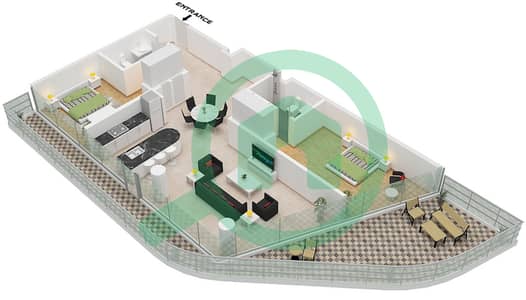 Quattro Del Mar Building 1 - 2 Bedroom Apartment Type/unit G / UNIT 1 FLOOR 1-4 Floor plan
