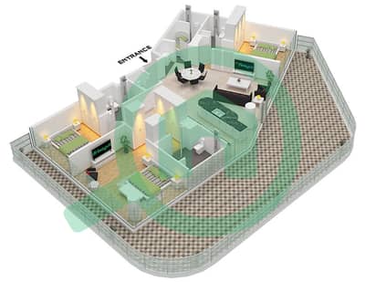 Quattro Del Mar Building 1 - 3 Bedroom Apartment Type/unit TERRACES/UNIT 1 FLOOR6-12 Floor plan