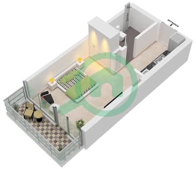 Quattro Del Mar Building 2 - Studio Apartment Type/unit B / UNIT 2,6,7 FLOOR 1-8 Floor plan