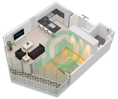 Quattro Del Mar Building 2 - 1 Bedroom Apartment Type/unit D / UNIT 5,8-10 FLOOR 1-8 Floor plan Quattro Del Mar Building 2 - 1 Bedroom Apartment Type/unit D / UNIT 5,8-10 FLOOR 1-8 Floor plan