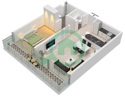 Quattro Del Mar Building 2 - 1 Bedroom Apartment Type/unit A / UNIT 2-15 FLOOR 1-8 Floor plan Quattro Del Mar Building 2 - 1 Bedroom Apartment Type/unit A / UNIT 2-15 FLOOR 1-8 Floor plan