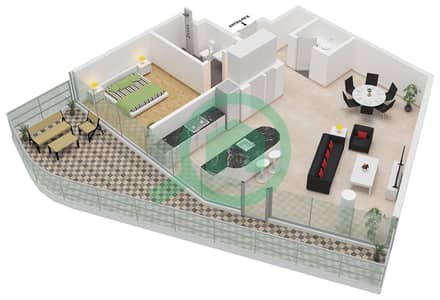 Quattro Del Mar Building 2 - 1 Bedroom Apartment Type/unit K / UNIT 2 FLOOR 2-3 Floor plan Quattro Del Mar Building 2 - 1 Bedroom Apartment Type/unit K / UNIT 2 FLOOR 2-3 Floor plan