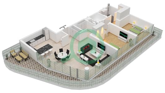 Quattro Del Mar Building 2 - 2 Bedroom Apartment Type/unit E/UNIT 2 FLOOR 2,PODIUM 1 Floor plan