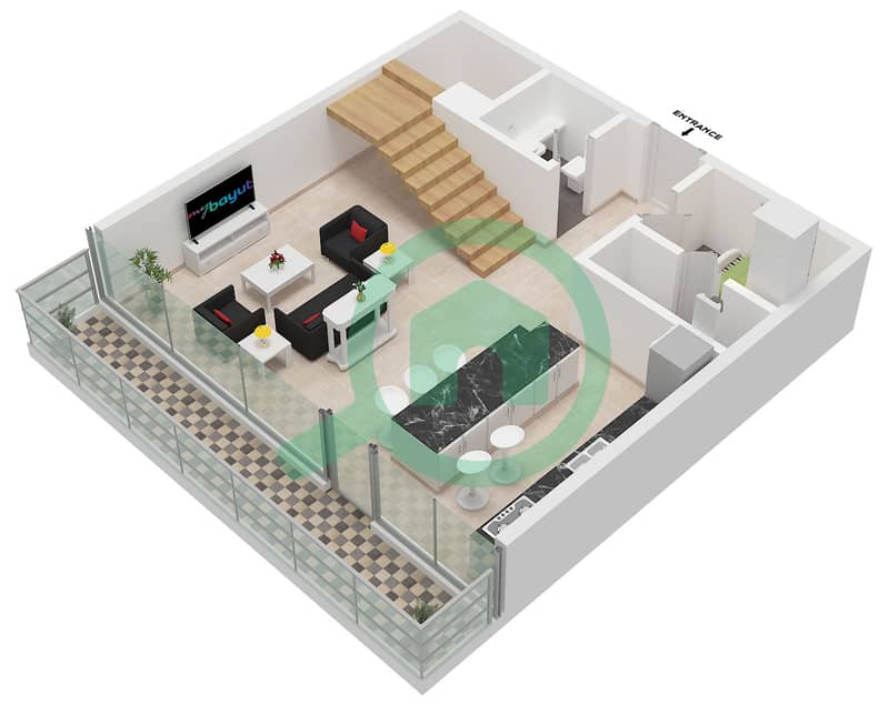 Quattro Del Mar Building 3 - 2 Bedroom Apartment Type/unit SKY DUPLEX/UNIT 7 FLOOR 7 Floor plan Type Sky Duplex Unit 7,10 Floor 7 interactive3D
