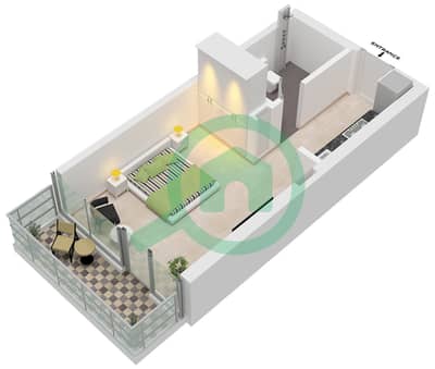 Quattro Del Mar Building 3 - Studio Apartment Type/unit C / UNIT 2-9 FLOOR 1-10 Floor plan