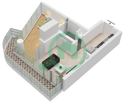 Quattro Del Mar Building 3 - 1 Bedroom Apartment Type/unit C / UNIT 3-5 FLOOR 1-10 Floor plan