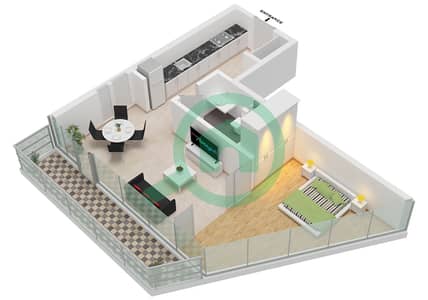 Quattro Del Mar Building 3 - 1 Bedroom Apartment Type/unit E / UNIT 5-7,9 FLOOR 1-10 Floor plan