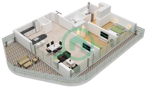 Quattro Del Mar Building 3 - 2 Bedroom Apartment Type/unit A/UNIT 1,2 FLOOR9,PODIUM1 Floor plan