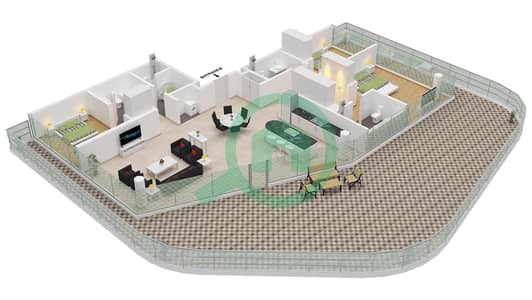 Quattro Del Mar Building 3 - 3 Bedroom Penthouse Type/unit B / UNIT 1 FLOOR 10 Floor plan