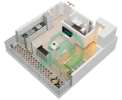Quattro Del Mar Building 4 - 1 Bedroom Apartment Type/unit B / UNIT 13-18 FLOOR 2-9 Floor plan
