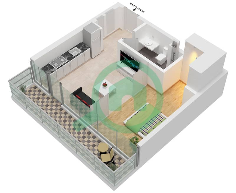 Quattro Del Mar Building 4 - 1 Bedroom Apartment Type/unit B / UNIT 13-18 FLOOR 2-9 Floor plan "Type B Unti 18 Floor 2
Unit 17 Floor 3
Unit 16 Floor 4
Unit 15 Floor 5-7
Unit 14 Floor 8
Unit 13 Floor 9" interactive3D