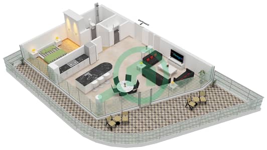 Quattro Del Mar Building 4 - 1 Bedroom Apartment Type/unit G / UNIT 2 FLOOR 6-9 Floor plan