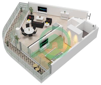Quattro Del Mar Building 4 - 1 Bedroom Apartment Type/unit H / UNIT 23-25 FLOOR 1-4 Floor plan