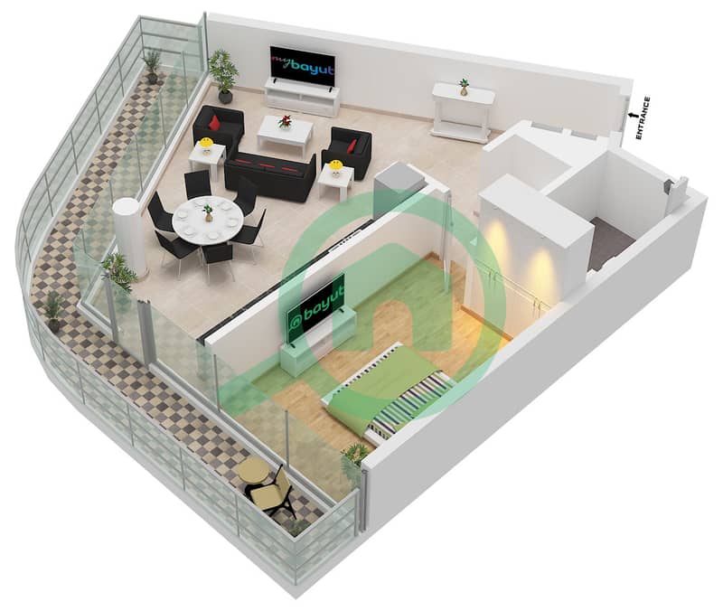 Quattro Del Mar Building 4 - 1 Bedroom Apartment Type/unit H / UNIT 23-25 FLOOR 1-4 Floor plan "Type H Unit 24 Floor 1
Unit 25 Floor 2 Unit 24 Floor 3 Unit 23 Floor 4" interactive3D