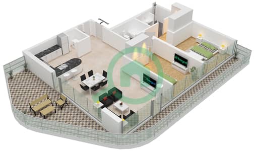 Quattro Del Mar Building 4 - 2 Bedroom Apartment Type/unit A / UNIT 1 FLOOR 6-9 Floor plan