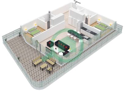 Quattro Del Mar Building 4 - 2 Bedroom Apartment Type/unit F / UNIT 2 FLOOR 2-4 Floor plan