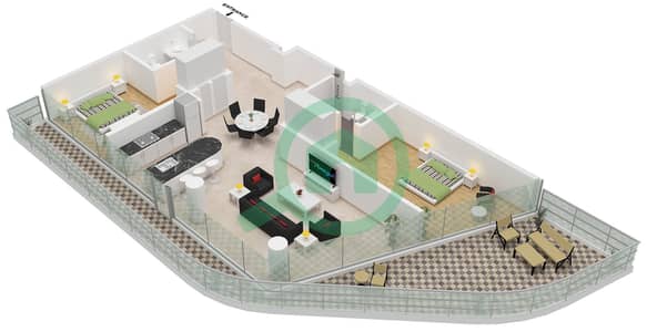 Quattro Del Mar Building 4 - 2 Bedroom Apartment Type/unit G / UNIT 1 FLOOR 1-4 Floor plan