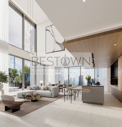 1 Спальня Апартамент Продажа в Бизнес Бей, Дубай - One River Point_Duplex living and dining - Copy. jpg