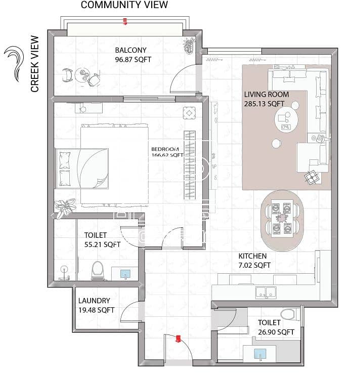15 1 Bedroom Floor Plan. png